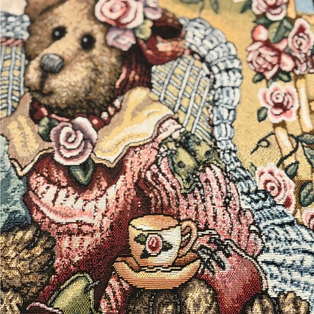 Boyd’s Bears & Friends AFTERNOON TEA Wall Hanging Tapestry Retired Vintage 38x26